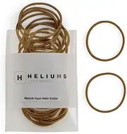 Heliums Thin Hair Elastics - Dark Golden Blonde - 2mm Ties for Thin Hair, 1.75 Inch, Medium Hold No Damage Ponytail Holders - 40 Count