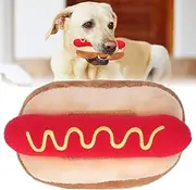 Hot Dog Plush Dog Toy, Food Shape Stuffed Toy with Squeezable Soft Design for Playful Pets