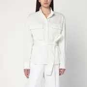 [Ferragamo] White belted shirt in cotton blend 40 IT White