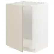 METOD base cabinet for sink, white/Havstorp beige, 60x60x80 cm