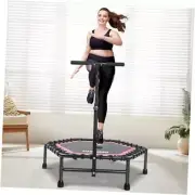 42"/45" Rebounder Trampoline for Adults, Silent Mini 45IN-Pink-with-handle