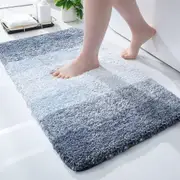 40x60cm Bath Mat Soft and Absorbent Microfiber Bath Rugs Non-Slip Plush Shaggy Bath Carpet,Blue
