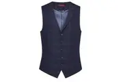 Brook Taverner Mens Memphis Waistcoat (Navy Check) - UTPC3397