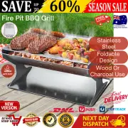 Grillz Fire Pit BBQ Outdoor Camping Portable Patio Heater Folding Packed Steel