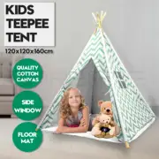 Cotton Canvas Kids Teepee Wigwam Children Pretend Play Tent Indoor Party Gift Gr