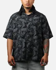 [SAINT MORTA] Saint Morta Year Of The Snake Button Up Shirt Black/grey - Size XL XL Black/Grey