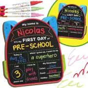 Funcils First & Last Day of School Sign (11 x 13") 5 Chalkboard Markers Included