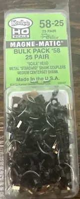 Kadee HO Scale #58-25 Bulk Pack of #58 Scale Head Couplers - 25 Pairs - NIP