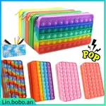 PUSH POP IT BUBBLE FIDGET TOYS PENCIL CASE SOFT SILICONE DEC