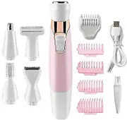 Lady Shaver, 5-in-1 Painless Women Body Hair Remover for Legs Lips Underarms, Wet and Dry Painless, USB Rechargeable