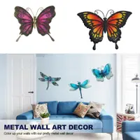 在飛比找蝦皮購物優惠-鐵框金屬牆飾精美玻璃飾面手工藝術品金屬蝴蝶牆藝術