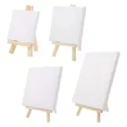 Mini Canvas and Natural Easel Set Children Painting Craft Showing Display