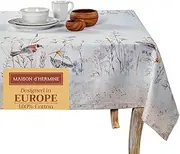 Maison d'Hermine Table Cloth Rectangle Table 100% Cotton 60 x 108 Inches Tablecloth Reusable for Dining Room, Farmhouse, Home, Party, Festive & Wedding Spring Summer - Meadow Florals - Beige