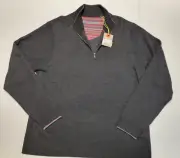 $315 New Robert Graham Knit Quarter Zip Sweater Men's 3XL XXL Dark Gray BERKLEY