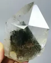 Natural Clear Green Phantom Quartz Crystal Obelisk Wand Point Tower 430g
