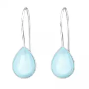 Silver Pear Stone Earrings
