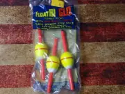 NOS vintage 3 Pack Float Hi Glo fluorescent slip floats bobbers 3.25"