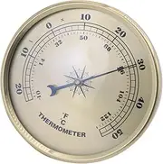 STOBOK Metal Round Thermometer Decorative Indoor Gauge for Home School Garage Outdoor Use Accurate Measurement with Display