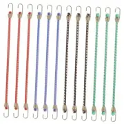 12 Pack 10 Inch Colorful Mini Bungee Cord Hooks, Small Bungee Cords with