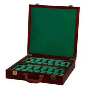 Fitted Briefcase Chess Box in Mahogany - No Logo