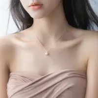 在飛比找樂天市場購物網優惠-鎖骨鍊 愛洛奇 s925銀貝殼項鍊女韓版人工珍珠項鍊個性簡約
