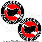 BULGARIA SCUBA DIVING Flag-Bulgarian Map Shape Circular Stickers, Decals 75mm x2
