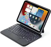 QYiiD Magic Keyboard Case for iPad Mini 7 (A17 Pro) 2024/iPad Mini 6 2021 8.3 Inch, 7 Colors Backlit Bluetooth Keyboard Case Cover with Multi-Touch Trackpad for iPad Mini 7th/6th Generation, Black
