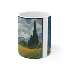 Van Gogh Mug 11oz, Wheatfield with Cyprus Tree and Self Portrait Design, Art
