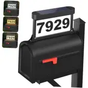 Solar Address Sign, 3-Color Lighting Modes Mailbox Number Plaque Waterproof,