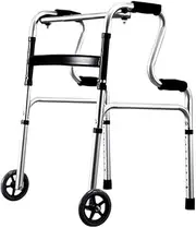 Walker, Folding Walker for Seniors, Aluminum Adult Walker with Wheels, Portable Medical Standard Walker, Adjustable Height, Lightweight Little Surprise