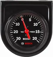 Bosch SP0F000050 Style Line 2" Mechanical Vacuum/Boost Gauge (Black Dial Face, Black Bezel)
