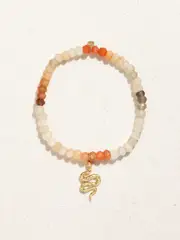 [Sydney Evan] Sydney Evan - Snake 14-karat Gold, Moonstone And Diamond Bracelet - One size One size Gold