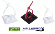 Kable Kontrol Adhesive Backed Cable Tie Mounts - Square Shape - Cable Tie Anchor
