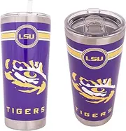 Desert Cactus LSU 22oz Rally Tumbler Tigers Geaux Louisiana State UniversityInsulated Stainless Steel with Lid Reusable Double Walled Cup Hot and Cold Drinkware Full Color 22 Ounces (Purple)