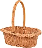 Picnic Basket,Decorative Handheld Basket,Item Storage Container,Multi-Function Grocery Punnett,Hand Knitting Hoppet,Food Vegetable Skep for Picnic,Camping