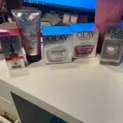 Olay skincare products set of 5 serum, cleanser, peptide, eye cream