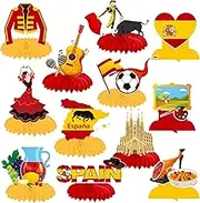 Spain Honeycomb Centerpieces 12Pcs Spanish Birthday Party Decorations Spain Theme Table Ccenterpieces Spanish Table Decorations for Española Flamenco Party Supplies