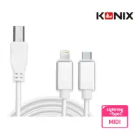 在飛比找momo購物網優惠-【KONIX】手機平板MIDI連接線 電子琴音樂編輯線(Ty