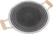 Round BBQ Griddle, Stainless Steel Easy Cleanup Round BBQ Grill Pan Even Heat Distribution Long Durability Portable for Stovetop for Open Fire (38cm)
