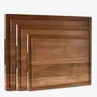 SET of 3 Walnut Wood Cutting Boards for Kitchen, Cheese Board, Charcuterie Board