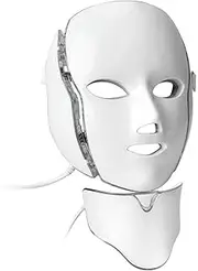 AU Plug LED Face Mask,7 Colors PDT Photon Therapy Facial Skin Care Mask - Multi-effect Optical Beauty Massage for Reduce Acne/Moisturizing/Whitening Anti-wrinkle(with Neck)