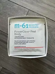 M-61 POWERGLOW PEEL BODY EXFOLIATING BODY TOWELETTES, GLYCOLIC, SALICYLIC, NIB