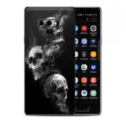 Skins Decal Wrap for Samsung Note 9 - glowing Skulls in Smoke