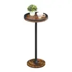 Small Side End Table, Drink Table, Round Coffee Martini Table with Pedestal f...
