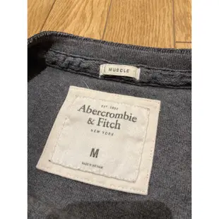 Abercrombie&Fitch 美國麋鹿 男款 刺繡 薄長 長袖 M