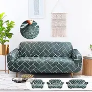 [ADVWIN] Sofa Cover, 1 Seater Stretch Sofa Slipcover, Soft Printed Sofa Couch Cover, Washable Sofa Protector Cover with Elastic Bottom for Kids (90cm-140cm) Additional 1*Cushion Cover