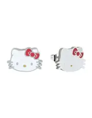 [Couture Kingdom] ECC Sanrio Hello Kitty Head Enamel Stud Earrings 12mm in Silver