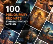 100 Ethereal Woman Art MIdjourney Prompts, Midjourney Fantasy Woman Design