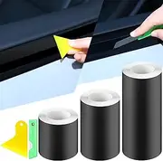 Marsui 3 Rolls 67 ft Matte Black Vinyl Wrap for Car, Includes Matte Adhesive Vinyl Tape for Chrome Delete, Window & Door Protection(2" x 32.8Ft, 2.8" x 16.4Ft, 4" x 16.4Ft)