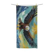 Abstract Bald Eagle Beach Towel